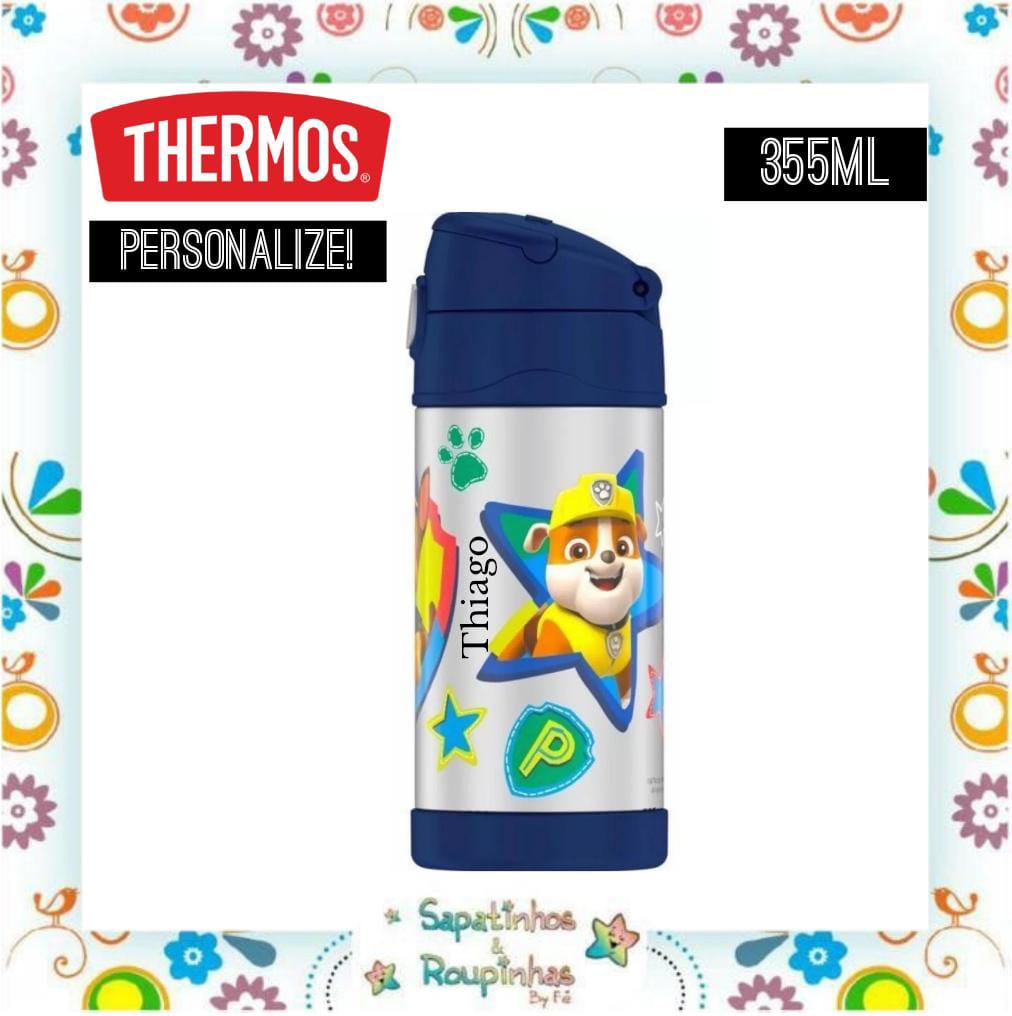 Thermos Garrafa Térmica Patrulha Canina 355ml gravação a laser