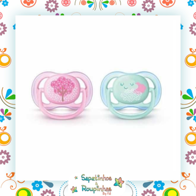 Philips Avent - Chupeta Avent Ultra Air 0 a 6 meses Rosa e Verde