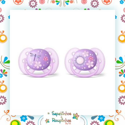 Philips Avent - Chupeta Ultra Soft Decorada - Menina 6 a 18m