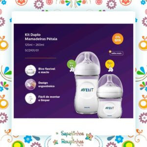 Philips Avent - Kit Com 2 Mamadeiras Pétala Com Gravação A Laser - Imagem 5