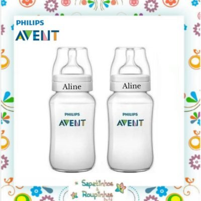 Philips AVENT - Kit Mamadeira ANTI-COLIC Classic 330ML Transparente 2 Peças com gravação a laser