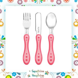 Buba - Kit Talheres de Inox - 3 Peças - Estrelinha Com Gravação A Laser - Imagem 3