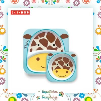 Skip Hop - Set De Pratos Zoo Girafa Com Gravação A Laser