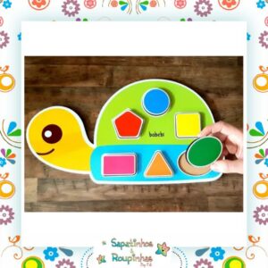 Babebi - Brinquedo Educativo Encaixe Figuras Da Tartaruga - Imagem 3