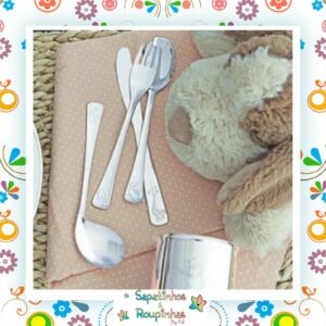 TRAMONTINA - JOGO TALHERES AÇO INOX 4 PEÇAS P/ CRIANÇA COM GRAVAÇÃO A LASER - Imagem 3