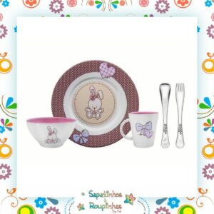 Tramontina - Jogo De Jantar Infantil 5 Pçs Porcelana Le Petit Com Talher Gravado A Laser - Imagem 8