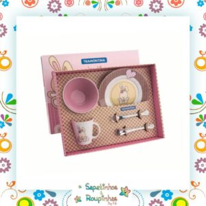 Tramontina - Jogo De Jantar Infantil 5 Pçs Porcelana Le Petit Com Talher Gravado A Laser - Imagem 6
