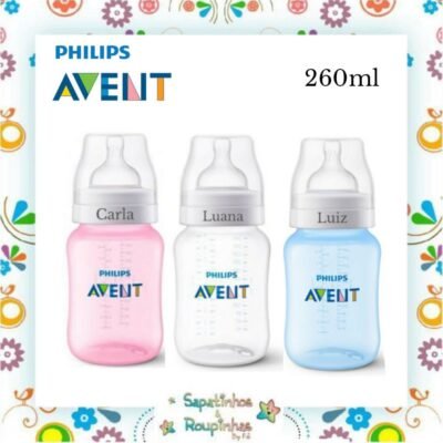 Philips Avent - Mamadeira Anti Cólica 260 ml Linha Classic Com Gravação A Laser