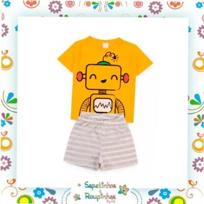 ByGus - Pijama Masculino Robô