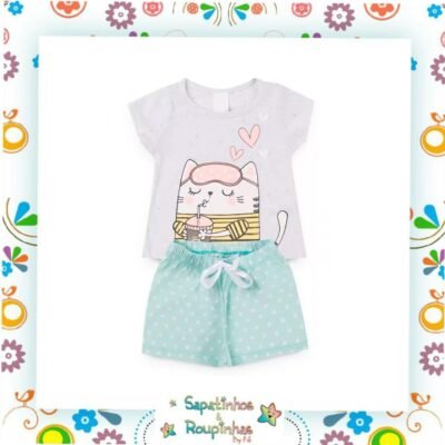 ByGus - Pijama Feminino Gato Milk Shake