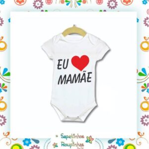 Estilinho - Body Branco Eu Amo A Mamãe Com Embalegem Com Gravação A Laser - Imagem 4