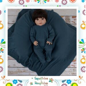 Baby Gold - Saída Maternidade em Tricot 2 Peças Com Embalagem Em Metal Personalizada - Imagem 13