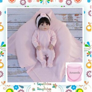 Baby Gold - Saída Maternidade em Tricot 2 Peças Com Embalagem Em Metal Personalizada - Imagem 7