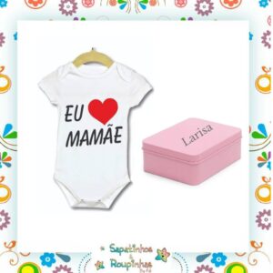 Estilinho - Body Branco Eu Amo A Mamãe Com Embalegem Com Gravação A Laser - Imagem 3