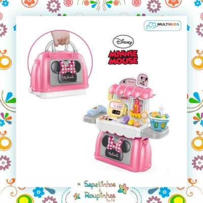 Disney Minnie Mouse - Maleta 3 em 1 Mercado da Minnie com Som e Acessorios Multikids