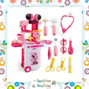 Disney Minnie Mouse - Maleta de Viagem Minnie Médico Play Set 3 em 1 Multikids - Imagem 5