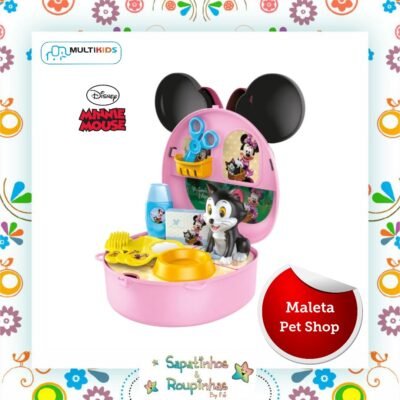 Disney Minnie Mouse - Maleta com Alça Minnie Pet Shop Com Acessórios Multikids