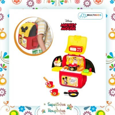 Disney Mickey Mouse - Mochila Maleta Mickey Cozinha Kit Play Infantil Multikids
