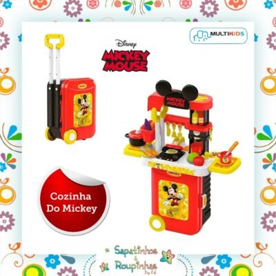 Disney Mickey Mouse - Maleta De Viagem Cozinha Do Mickey Play Set 3 em 1 Multikids