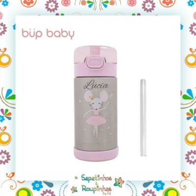 Büp Baby - Garrafa Térmica 350ml Ratinha Com Gravação A Laser