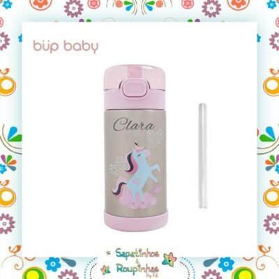 Büp Baby - Garrafa Térmica 350ml Unicórnio Com Gravação A Laser