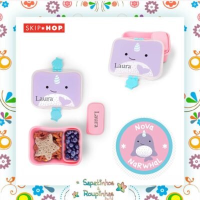 Skip Hop - Kit Lanche Zoo Baleia Narval Com Gravação A Laser 