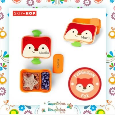Skip Hop - Kit Lanche Zoo Raposa Com Gravação A Laser