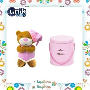 Unik Baby - Ursinho De Pelúcia Que Ora O Pai Nosso Com Embalagem Em Metal Com Gravação A Laser - Imagem 6