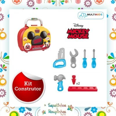 Disney Mickey Mouse - Maleta Mickey Construtor Com 8 Acessórios Multikids
