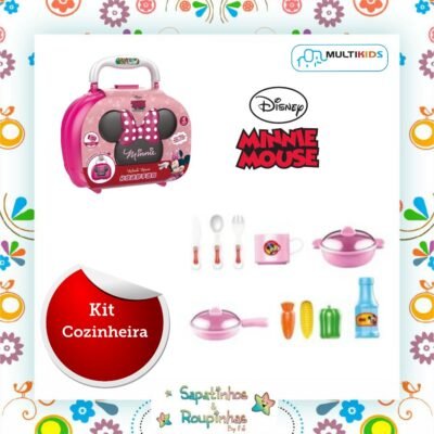 Disney Minnie Mouse - Maleta Minnie Cozinha Com 10 Acessórios Multikids