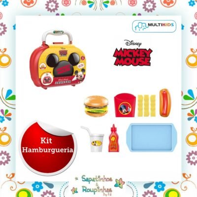 Disney Mickey Mouse - Maleta Mickey Hamburgueria Com 7 Acessórios Multikids