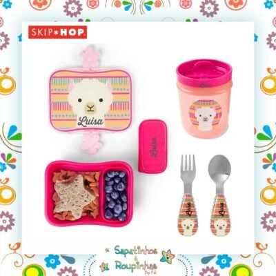 Skip Hop - Kit Alimentação Zoo Lhama 5 Peças Com Gravação A Laser