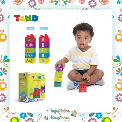 Toyster - Blocos De Montar - Animais E Seus Números Com 5 Peças Tand