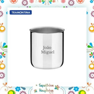 Tramotina - Copo Infantil Baby Friends em Aço Inox Com Gravação A Laser 340 ml