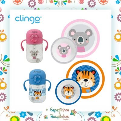 Clingo - Kit Alimentação 3 Peças Com Gravação A Laser
