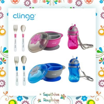 Clingo - Kit Alimentação 3 Peças Com Gravação A Laser