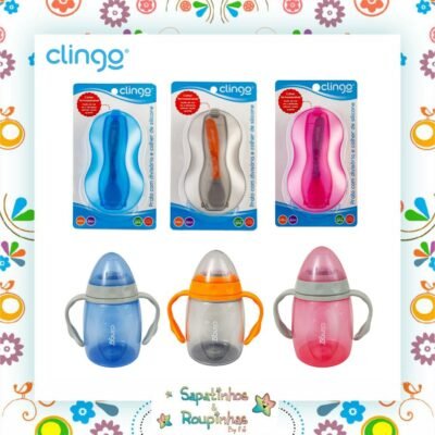 Clingo - Kit Refeição Prato Com Talher + Copo Com Alça