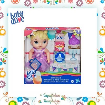 Baby Alive - Boneca Bebê Festa de Presentes - Com Roupa E Acessórios de festa