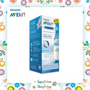 Philips Avent - Mamadeira Anti-Cólica 330ml Azul + Bico 6m+ Com Gravação A Laser - Imagem 3