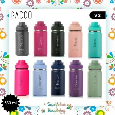 Pacco - Garrafa Térmica HydraV2 350ml Com Gravação A Laser