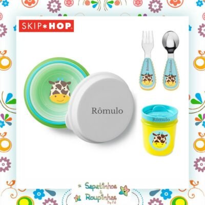 Skip Hop - Kit Alimentação Zoo Girafa Com Gravação A Laser 7 Peças