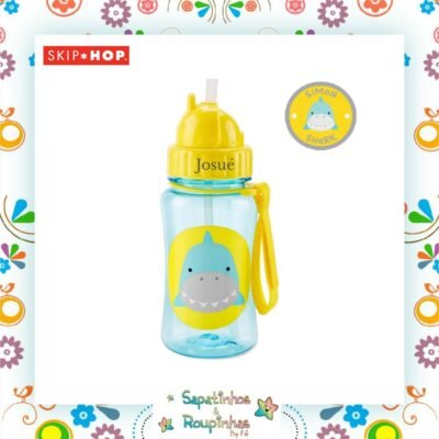 Skip Hop - Garrafinha Zoo Tubarão 350 ml Com Gravação A Laser