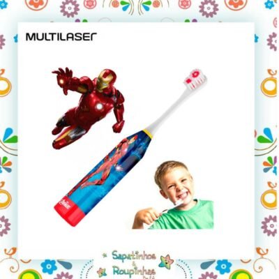 Multilaser - Escova Dental Infantil Elétrica Homem de Ferro Kids Health Pro