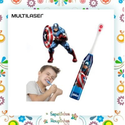 Multilaser - Escova Dental Infantil Elétrica Capitão América Kids Health Pro