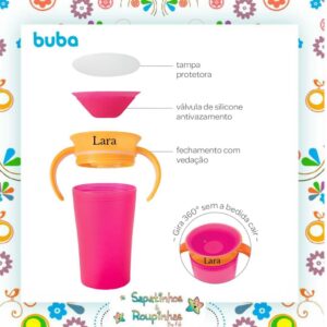 Buba - Copo de treinamento 360° com alça com gravação a laser - Imagem 3