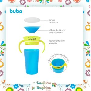 Buba - Copo de treinamento 360° com alça com gravação a laser - Imagem 6