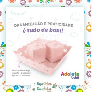 Adoleta Bebê - Kit Lixeira Decorativa + Kit Higiene 3 Peças - Imagem 9