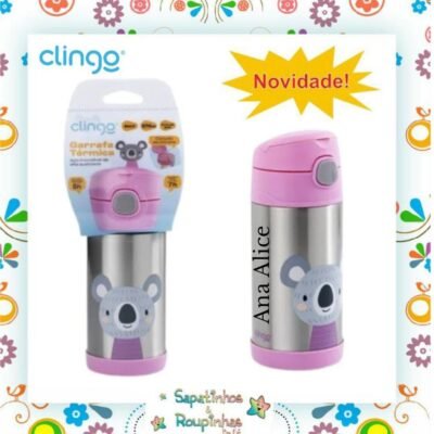 Clingo Garrafa térmica coala com gravação a laser
