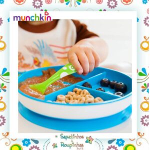 Munchkin - Kit Prato de treinamento com ventosa + Jogo Americano Infantil + Talheres infantis + Tijela Bowls + Copo com tampa removível com gravação a laser - Imagem 12