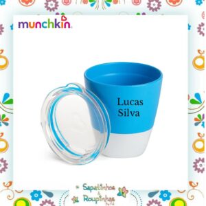 Munchkin - Kit Prato de treinamento com ventosa + Jogo Americano Infantil + Talheres infantis + Tijela Bowls + Copo com tampa removível com gravação a laser - Imagem 9